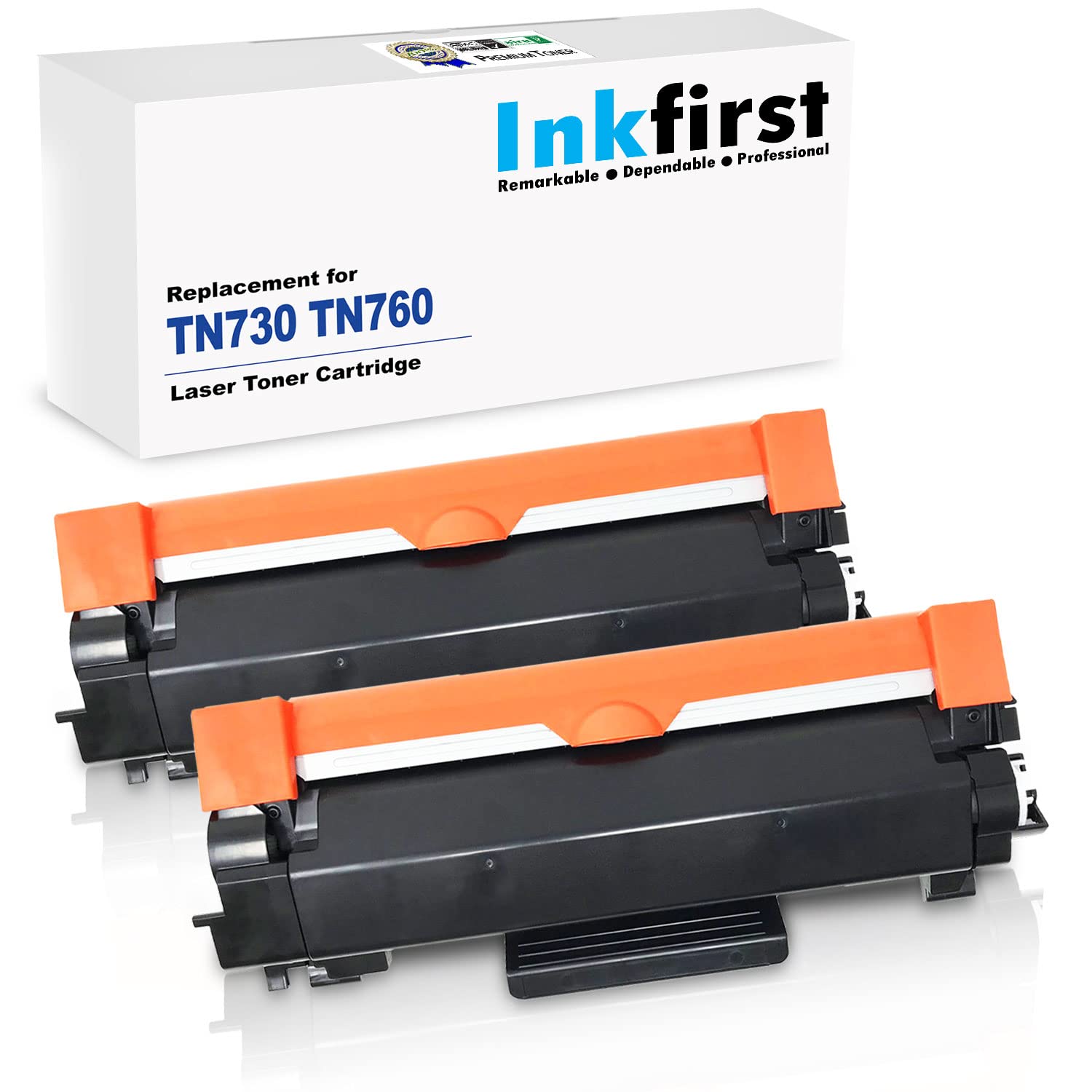 (CHIP INCLUDED) 2 Inkfirst Toner Cartridges TN-730 TN-760 TN730 TN760 Compatible Remanufactured for Brother TN-730 TN-760 Black DCP-L2550DW HL-L2350DW HL-L2370DW HL-L2370DWXL HL-L2390DW HL-L2395DW MFC-L2710DW MFC-L2730DW MFC-L2750DW MFC-L2750DWXL