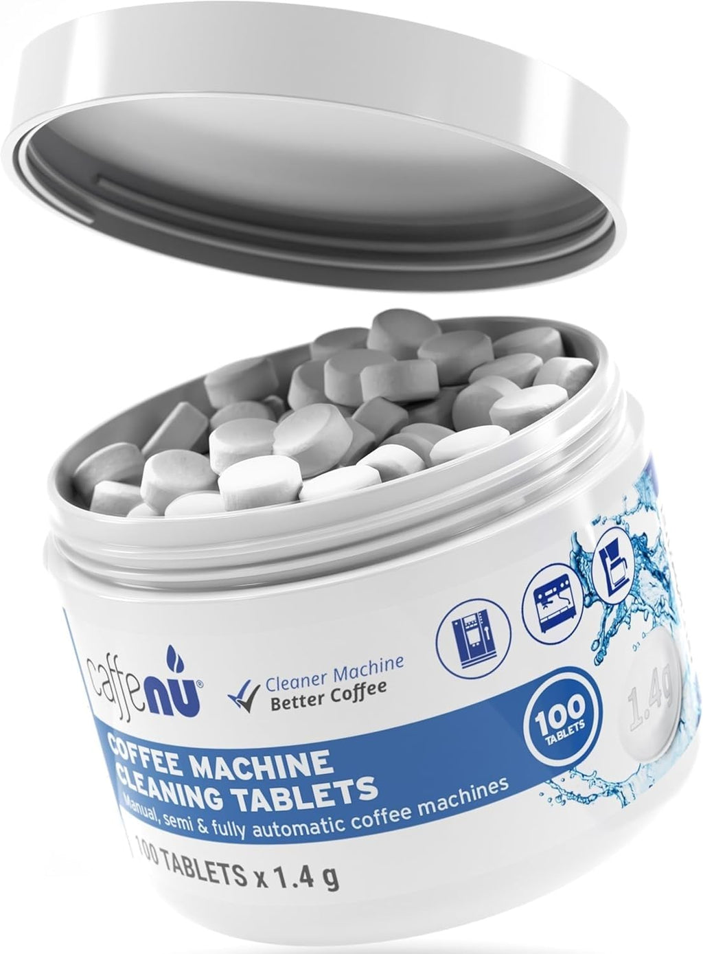 Espresso Cleaning Tablets. 100 x 0.05 oz Coffee Cleaner Tablets. Used Every 100 Cups. Automatic, Superautomatic & Bean to Cup. Use with Descaling