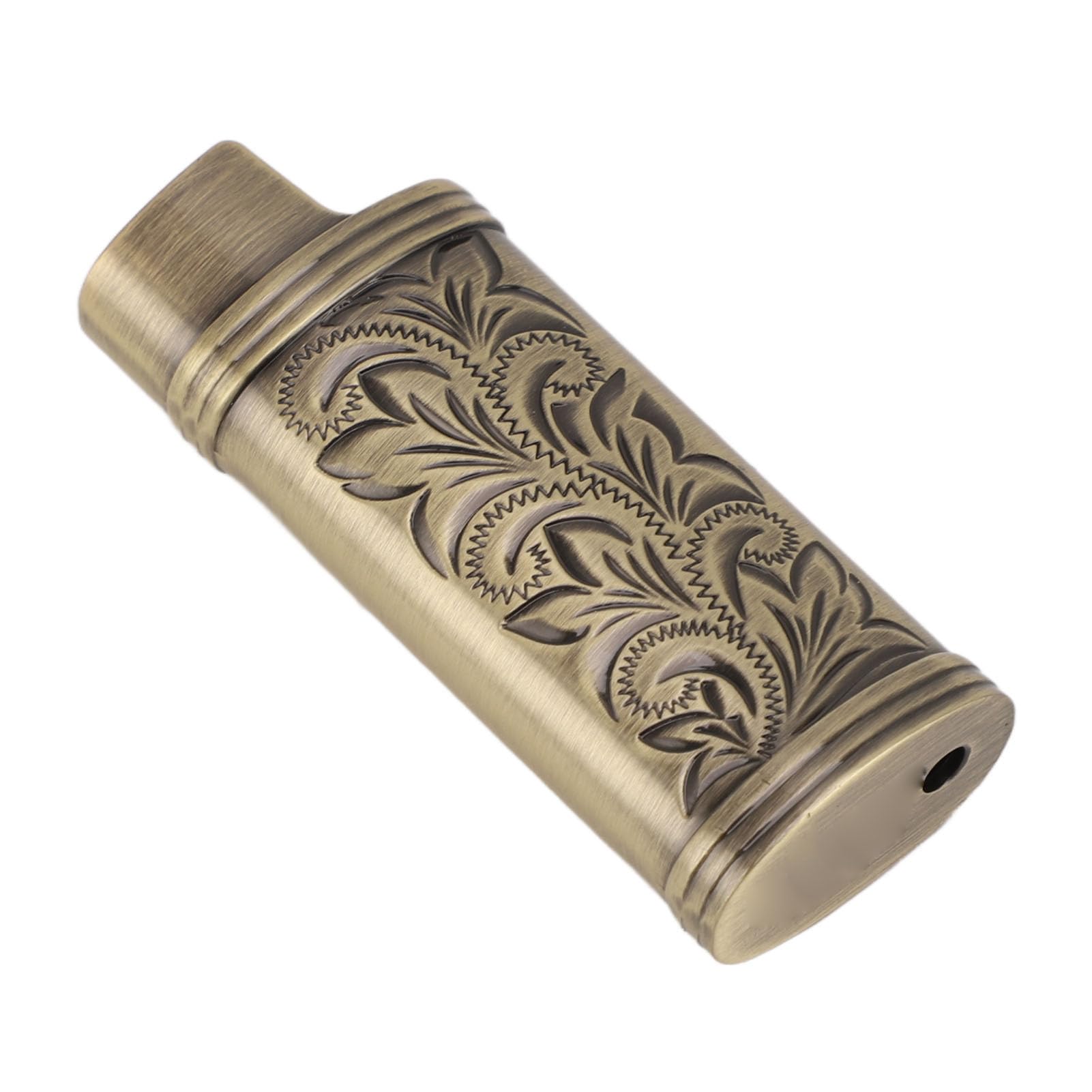 Metal Lighter Case Cover Holder Vintage Floral Stamped, 2pcs Retro Lighter Case Compact 3D Floral Stamped Engraving Zinc Alloy Protective Case Cover(Bronze)