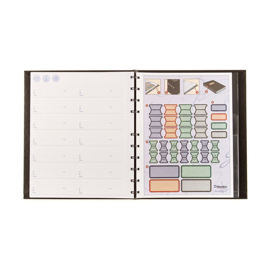 Blueline MiracleBind Notebook, 11 x 8.5 Inches, Black, 150 Pages (AF11150.81)