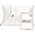 Kitsch Satin Pillowcase with Zipper for Hair & Skin, Softer Than Silk Pillow Cases Queen, Wrinkle-Free, Smooth and Cooling Satin Pillow Covers, Standard Size 19"x26", Ivory