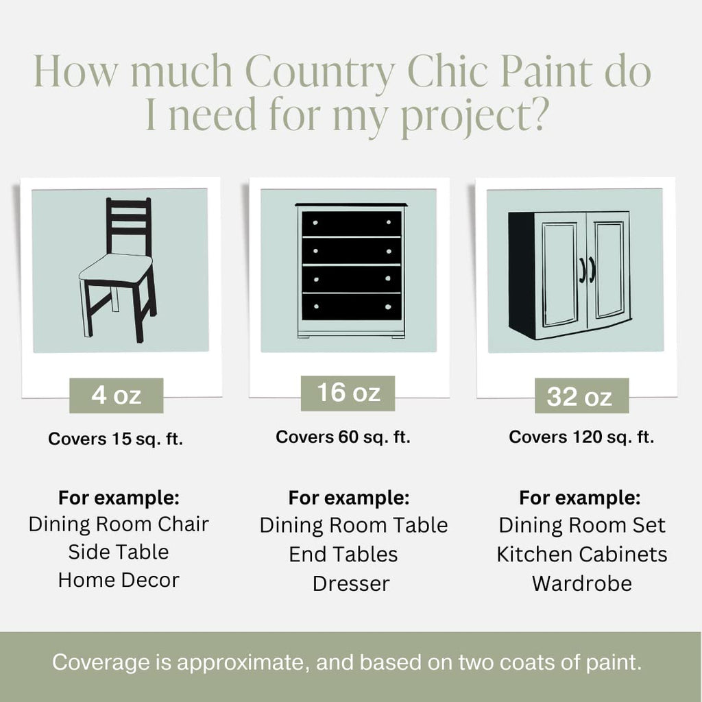Country Chic All-in-One Chalk Paint for Furniture, Cabinets, Home Decor, Eco-Friendly, Matte Finish, Built-In Primer & Top Coat for Wood, Metal - Sage Advice (Sage Green) - Pint 16 oz (475 ml)