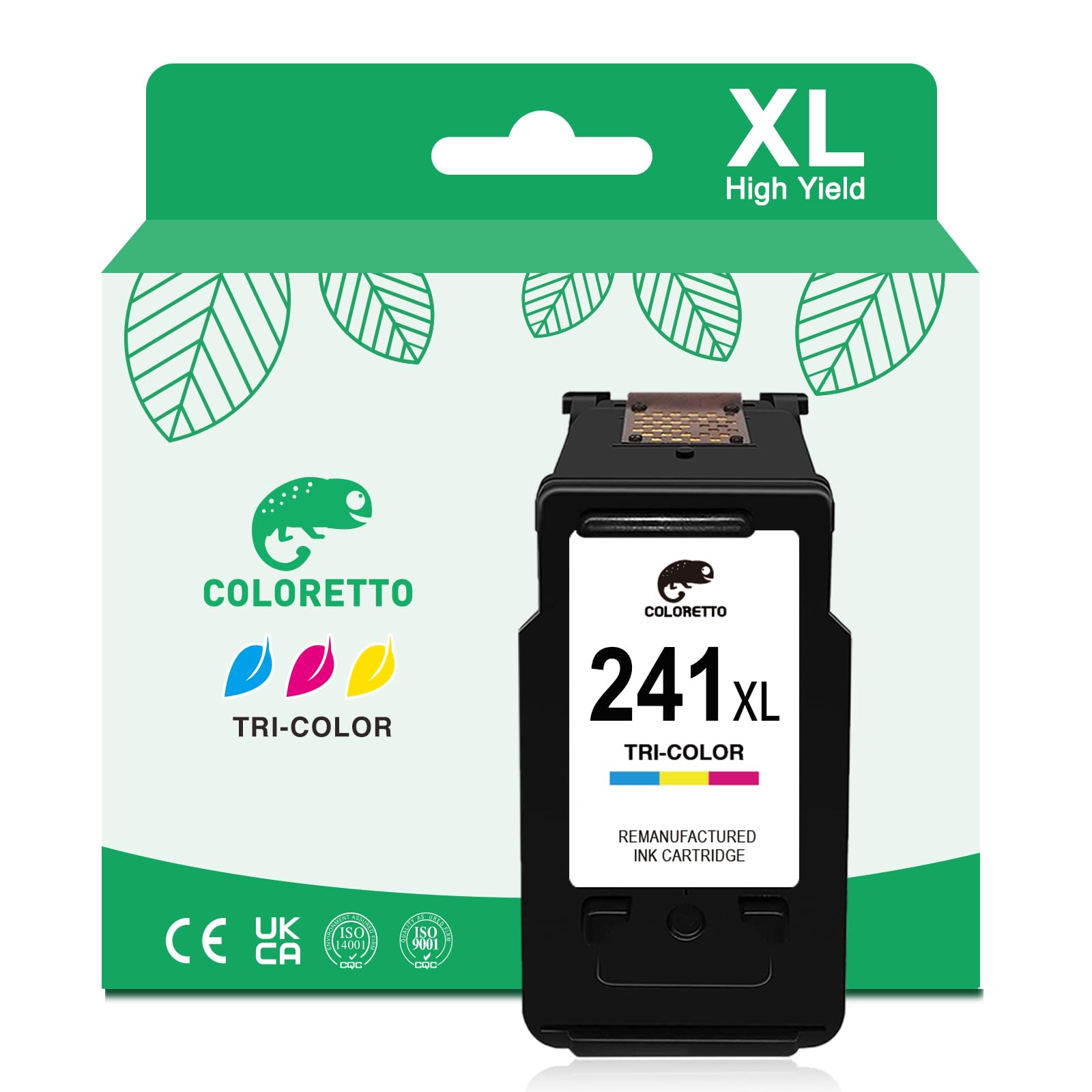COLORETTO 241 XL Color Ink Cartridge for Canon Pixma MX532 MX472 MX470 MX452 MX432 MG3620 MG3600 MG3522 MG3520 MG3220 MG2220 MG2120 TS5120 Printer Remanufactured cl241 Cl-241xl colorié 1-Pack