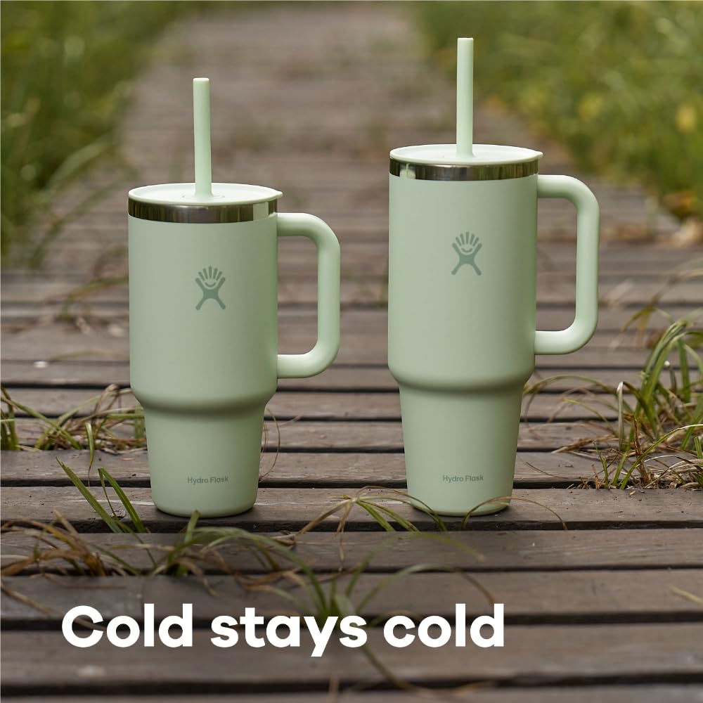 Hydro Flask 40 Oz All Around Stainless Steel Travel Tumbler with Leak Resistant Flexible Straw Press-in Lid, Trillium