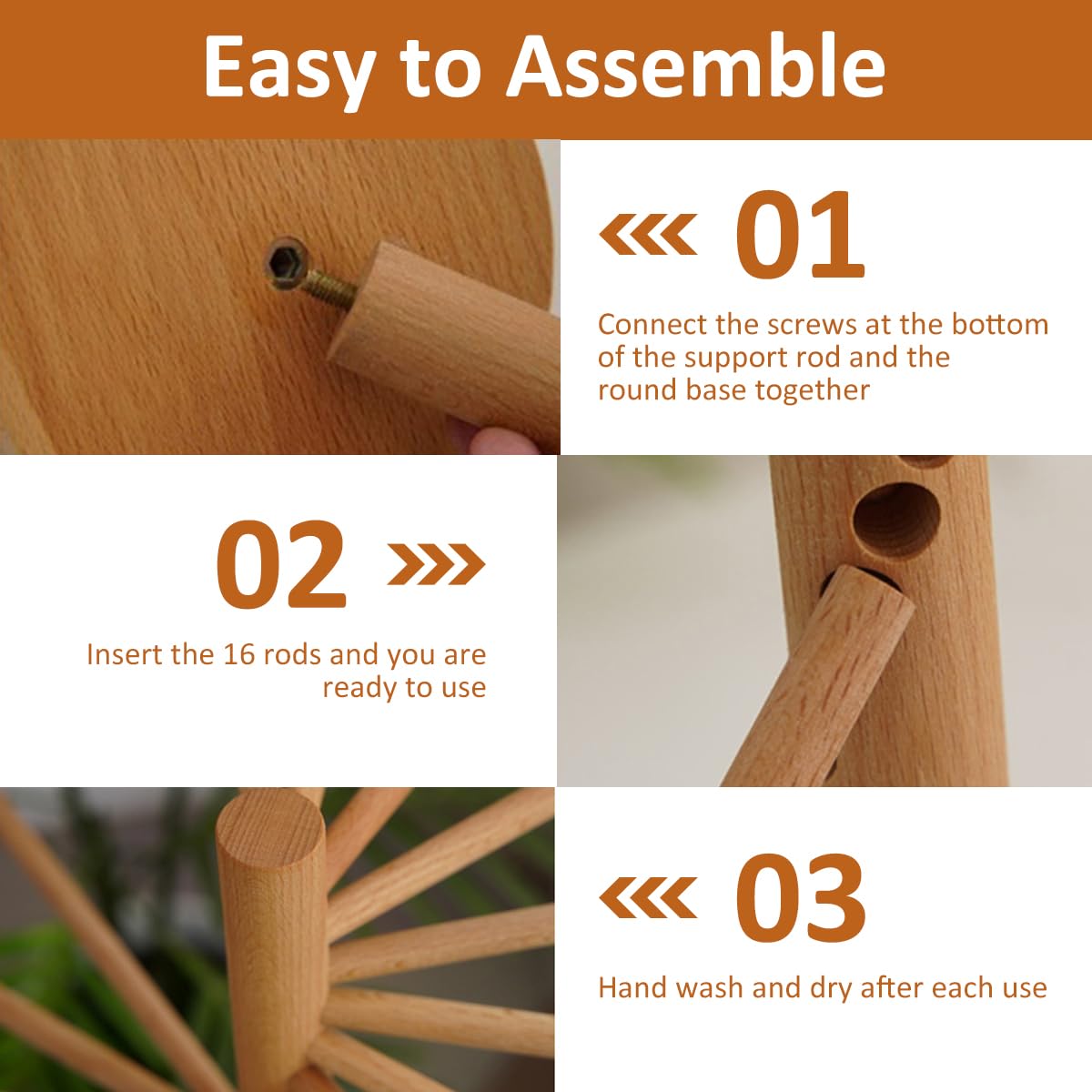 Pasta Drying Rack Collapsible Wood Spaghetti Dryer Rack with 16 Suspension Rods Homemade Fresh Noodle Hanger Wooden Pasta Drying Stand for Kitchen Counter Easy Storage & Quick Set-Up