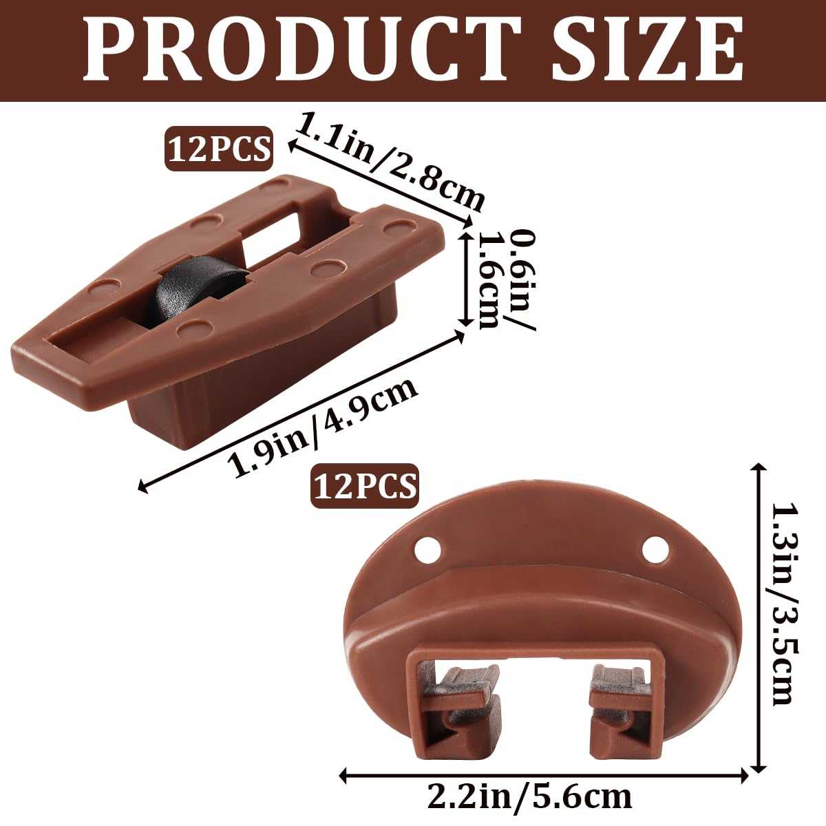 12 Sets Drawer Guide Kit, Enhanced Commercial Slide Style Drawers for Kenlin Rite-Trak II 168, Vaughan Bassett, Legacy, Replacement Dresser Drawer Slides Repair Kit with Roller