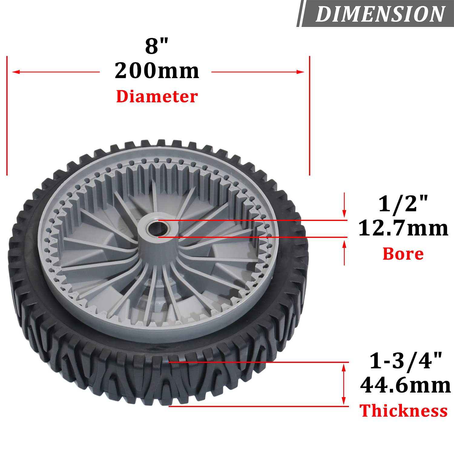CheeMuii Drive Wheels for Husqvarna AYP Craftsman Poulan HOP 581009202 193912X460 Lawn Mower Wheels Pack of 2