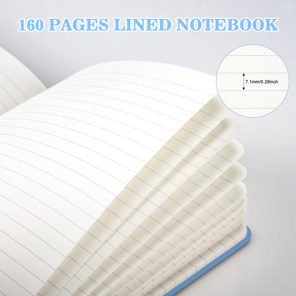 OMEYA 4 Pack Lined Journal Notebooks for Work, 100gsm Thick Paper, 5.7"x 8.3", A5 Notebook Bulk, Leather Journal for Writing, Hardcover Notebooks for School, Office, Notebooks for Notes-taking