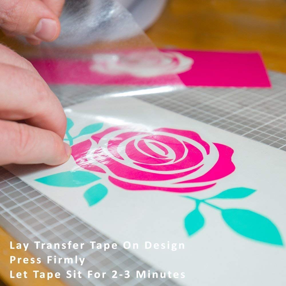 Xvinyl Transfer Tape for Vinyl - Clear Grid 12”x50FT Transfer Tape Roll Works Great with Oracal 651, 631 and Cricut Vinyl