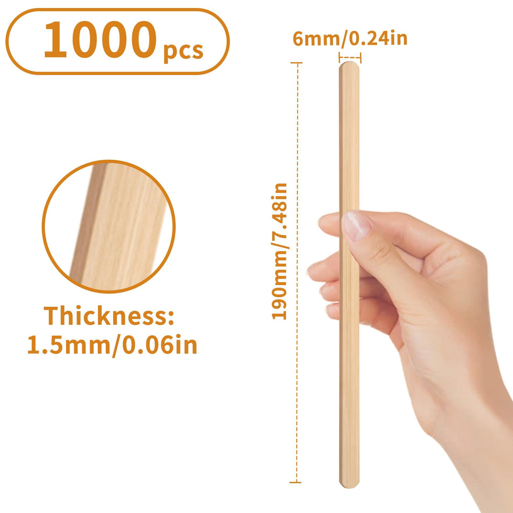 Coffee Stir Sticks, 1000 Count 7.5 Inch Wooden Coffee Stirrers, Stir Sticks Wood for Coffee, Beverage, Cocktails