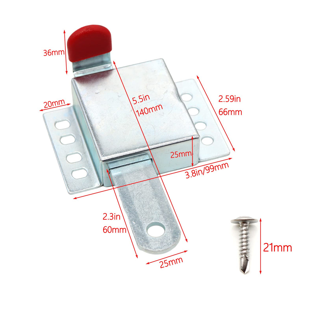 2 Pack Heavy Duty Inside Deadlock, Galvanized Steel Garage Door Slide Lock for Most Garage Doors, Garage Door Locking Slide Latch for Manual Open
