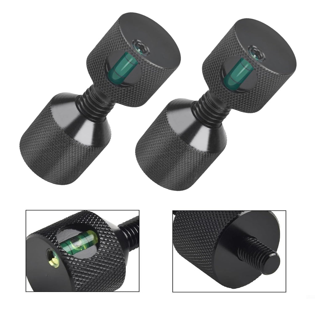 2Pcs Flange Two-Hole Positioning Pin Set with Built-in Level, 6061 Aluminum 1-1/8" Hole Gradient Aligner Tool (Black)