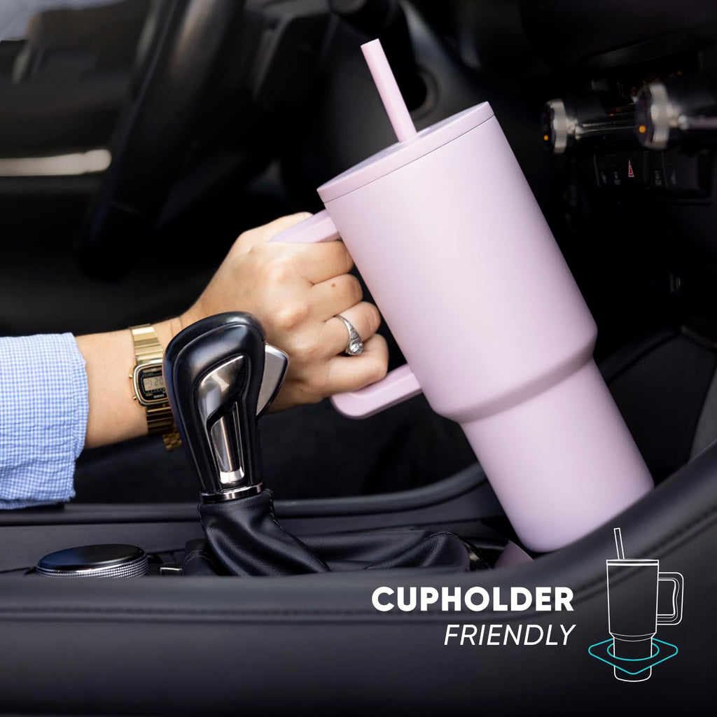 Simple Modern 40 oz Trek Tumbler with Handle and Straw | Insulated Stainless Steel Water Bottle Iced Coffee Cup Travel Mug | 40 oz | 80s Mix