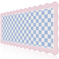 iCasso Cute Desk mat,Extended Large Gaming Mouse Pad Design with Irregular Edges,XXL Soft Lycra Surface Keyboard Mat 15.7X35.4 Inches, Non-Slip Rubber Base Desk Pad for Home Office (Pink Purple)