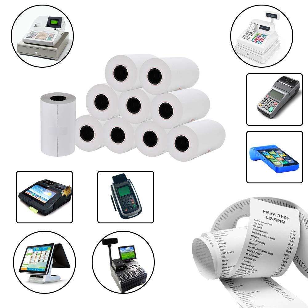 RyhamPaper 50 Rolls Thermal Receipt Paper, Thermal Paper 2 1/4" x 50' Pos Receipt Paper, Cash Register Rolls
