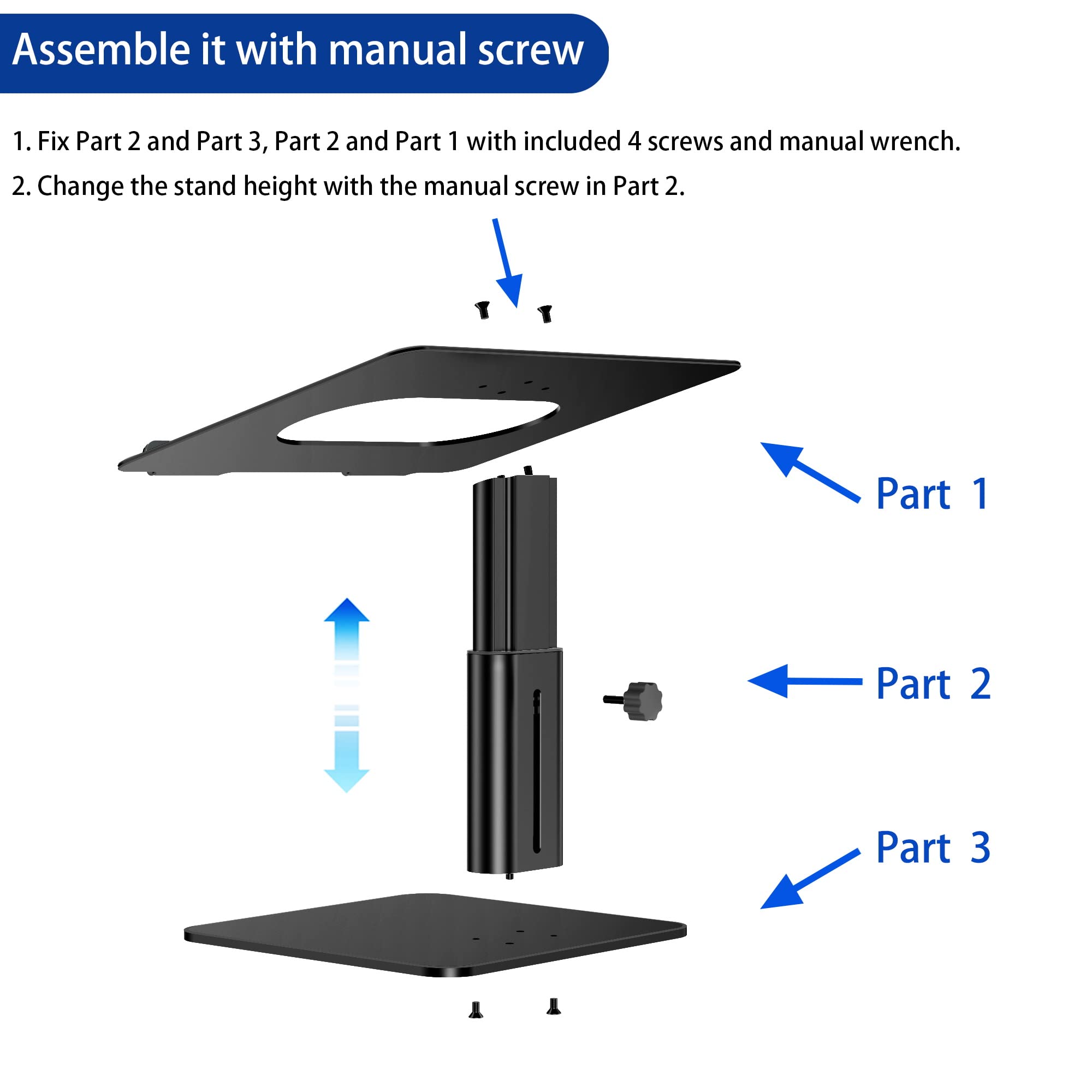 Besign LSX6N Aluminum Laptop Stand, Ergonomic Adjustable Notebook Stand, Riser Holder Computer Stand Compatible with Air, Pro, Dell, HP, Lenovo More 10-14" Laptops, Black