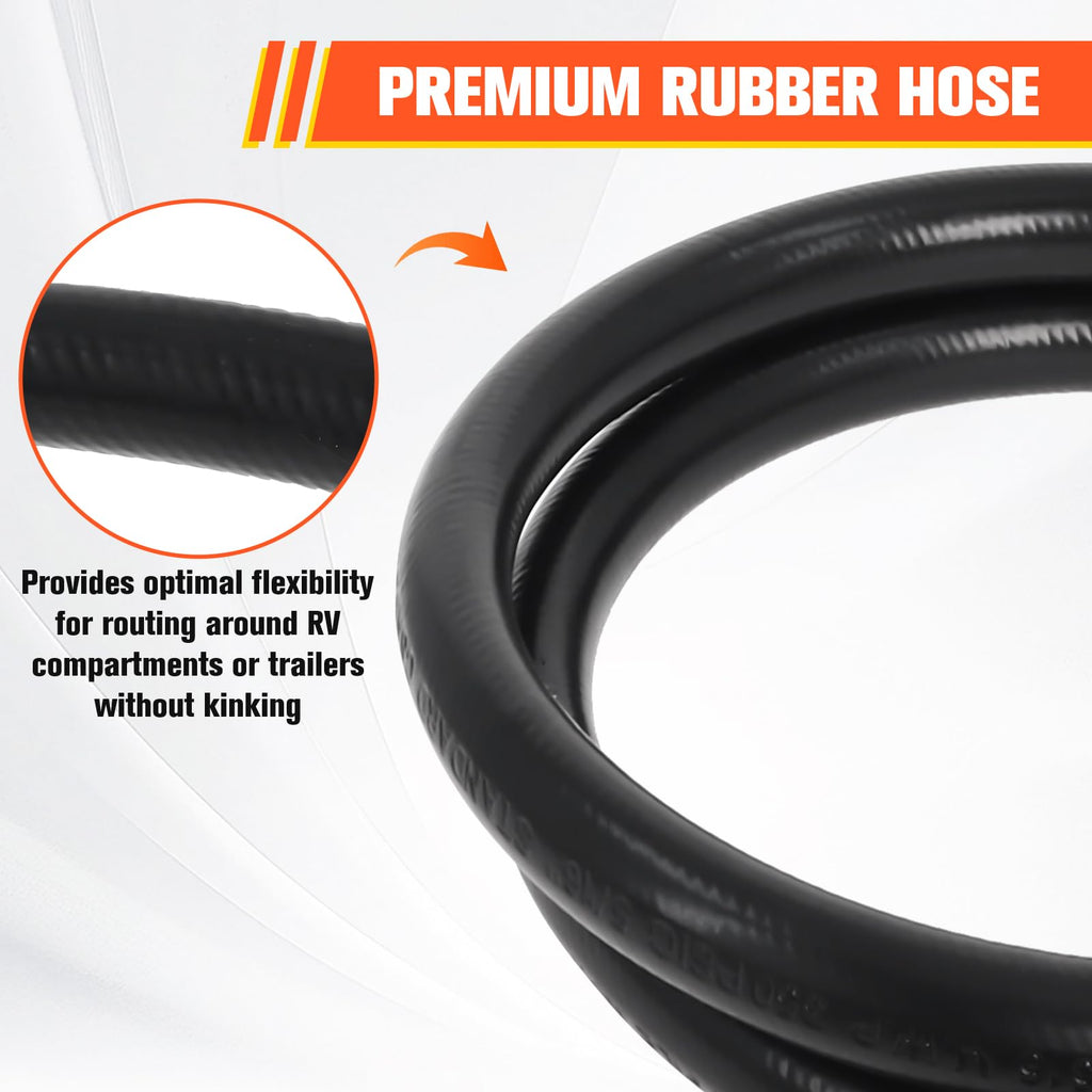 Wadoy RV Propane Hose Connector Assembly 3 Foot - 3/8" Female Flare x 3/8" Female Flare Quick Connect Hose 59913