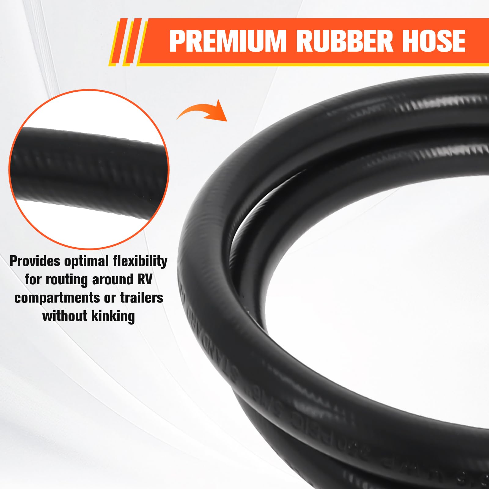 Wadoy RV Propane Hose Connector Assembly 3 Foot - 3/8" Female Flare x 3/8" Female Flare Quick Connect Hose 59913
