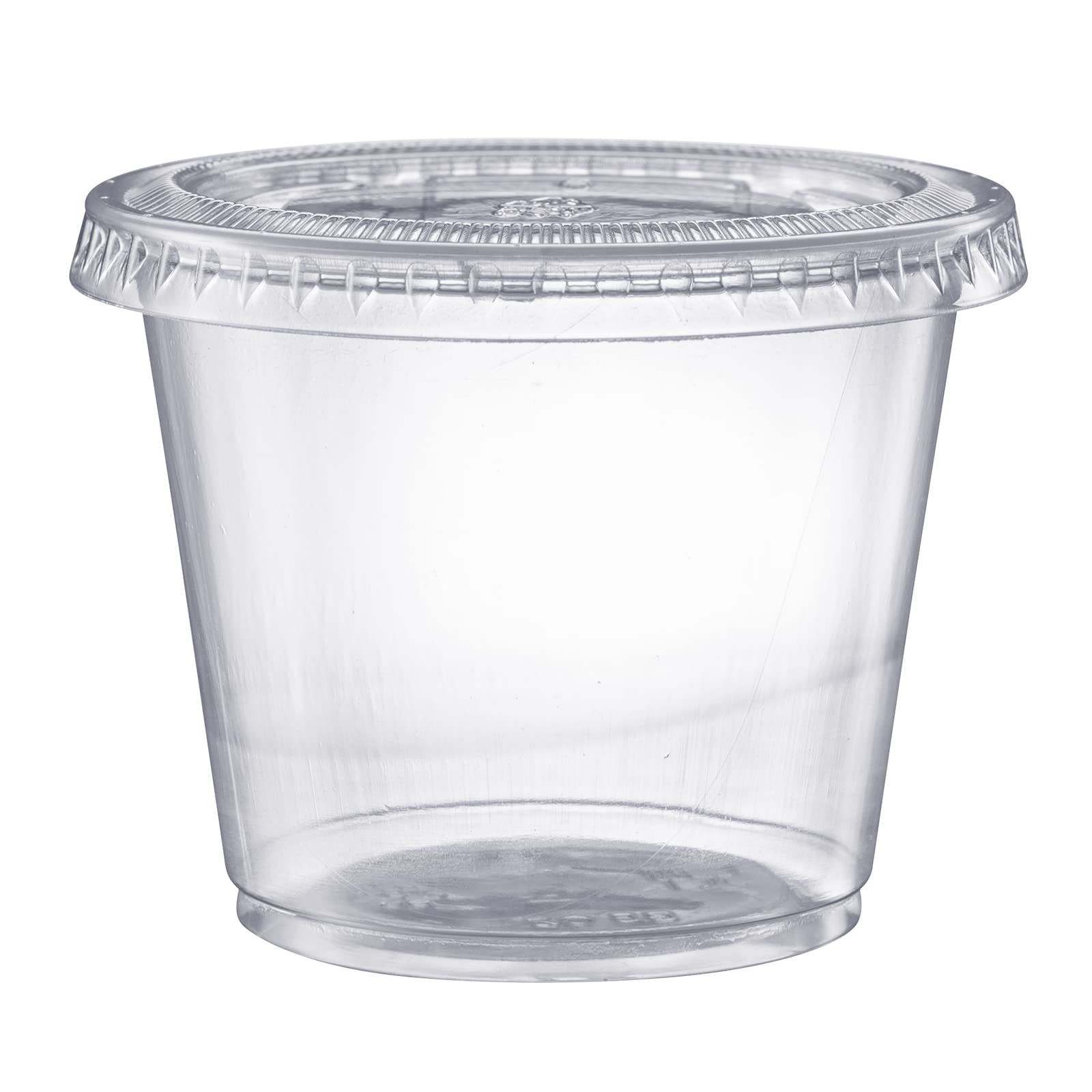 Pantry Value [5.5 oz. - 100 Count] Clear Disposable Portion Cups with Lids - Soufflé Containers, Jello Shot Cups with Lids, Containers Perfect for Salad Dressing and More