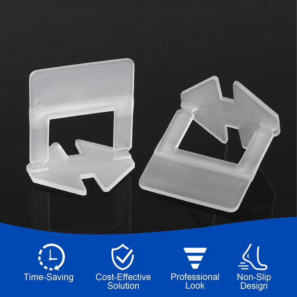 DGSL Tile Leveling System Clips - 500-Piece DIY Tiles Leveler Spacers (1/16 Inch) - Tile Leveling System for Professional Ceramic Tile and Stone Installation