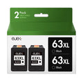 63XL Ink Cartridges Compatible for HP 63 Black Ink Cartridge 63 XL High Yield Work with OfficeJet 3830 4650 5255 Envy 4520 4512 4516 Deskjet 1112 3630 3634 3639 3632 2132 Printer (2 Black)
