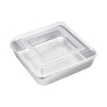 8 x 8-Inch Square Baking Pan with Lid, E-far Stainless Steel Square Cake Brownie Pan, Fit for Toaster Oven, Non-toxic & Healthy, Easy Storage & Dishwasher Safe - 2 Pieces(1 Pan + 1 Lid)