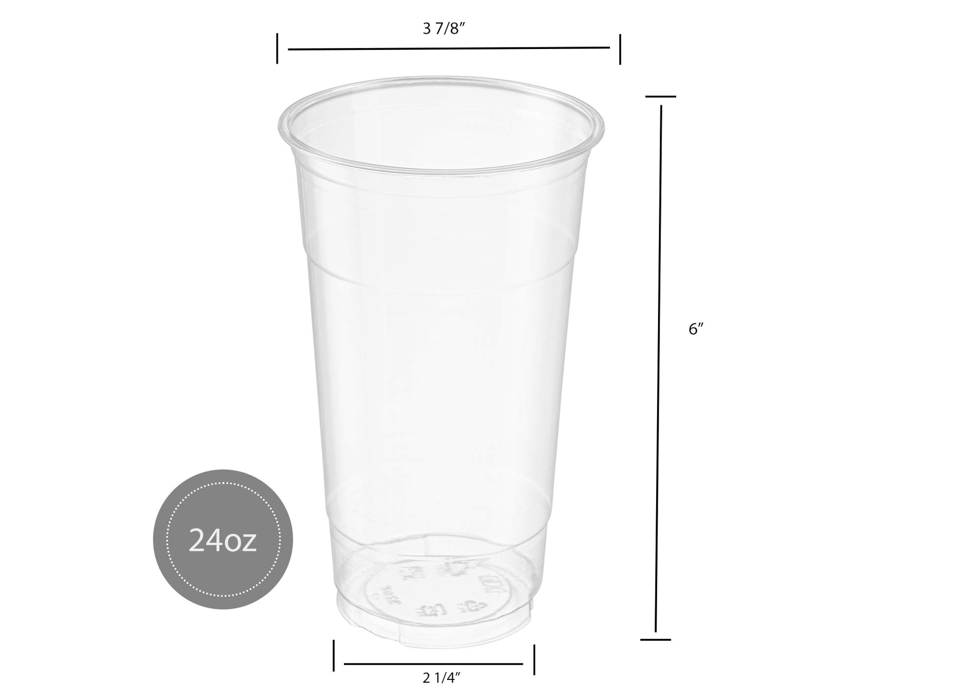 ELEGANT DISPOSABLES Crystal Clear PET Cups With Flat lids for Iced Coffee (24 oz)