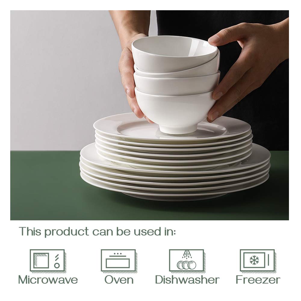 DOWAN 10 Ounce Small Bowl, Porcelain Dip Bowls, Portion Control, Sturdy & Stackable, Microwave & Dishwasher Safe, Bowls for Side Dishes, Ice Cream, Dessert, Rice, 4.5 Inches, Set of 8, White