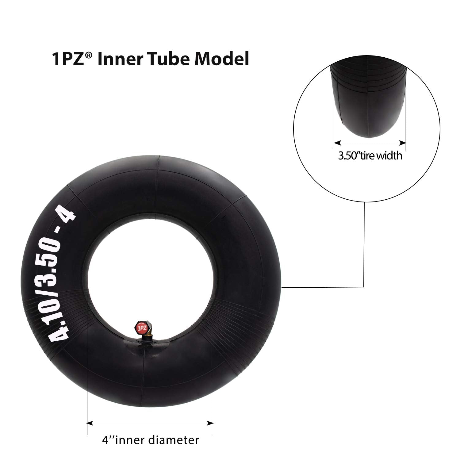 1PZ GR4-43W 4.10/3.50-4 4.10-4 410-4 Tire Tyre & Inner Tube for Garden Rototiller Snowblower Mowers Hand Truck Wheelbarrow Go Kart Kid ATV Wheeler