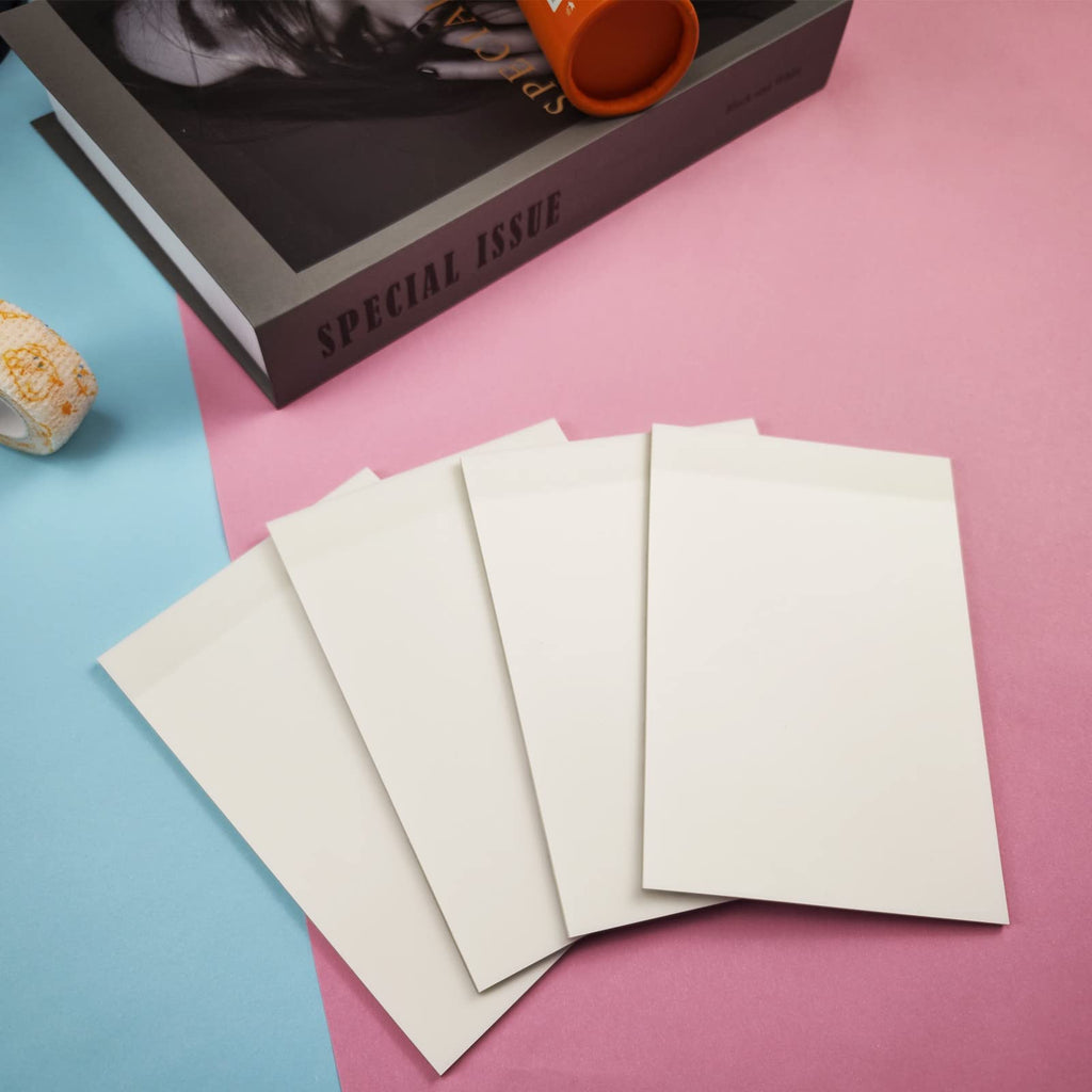 Bsrbock Transparent Sticky Notes 200 Sheets, 4 x 6 in Clear Sticky Notes, See Through Invisible Translucent Sticky Note Waterproof Self-Stick Note Pads for School, Office (4 Packs)