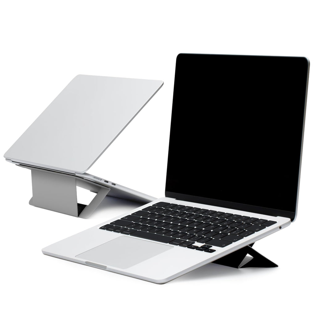 MOFT Laptop Stand for Desk, Adhesive Airflow Laptop Cooling Stand for Heat Dissipation with 2 Adjustable Viewing Angles, Foldable&Portable Computer Stand Compatible with Laptops 11.6"-16", Cool Gray
