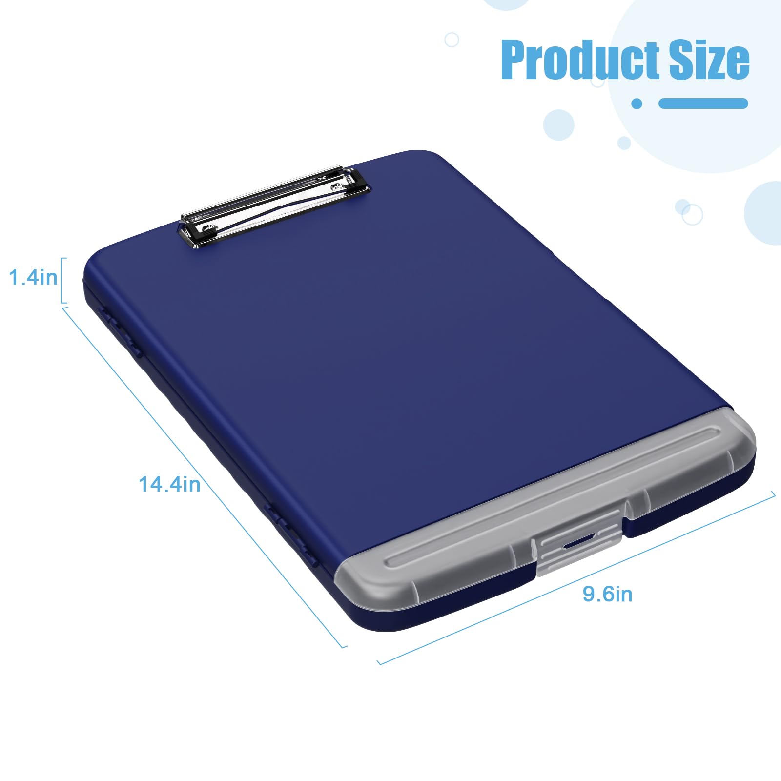 Hongri Clipboard with Storage with Pen Holder, Folder Nursing Clip Board 8.5 x 11 Foilo-Side Opening, High Capacity, Light Weight for Teachers, Classroom. Size 14 x 9.6 x 1.2 in(Navy Blue)