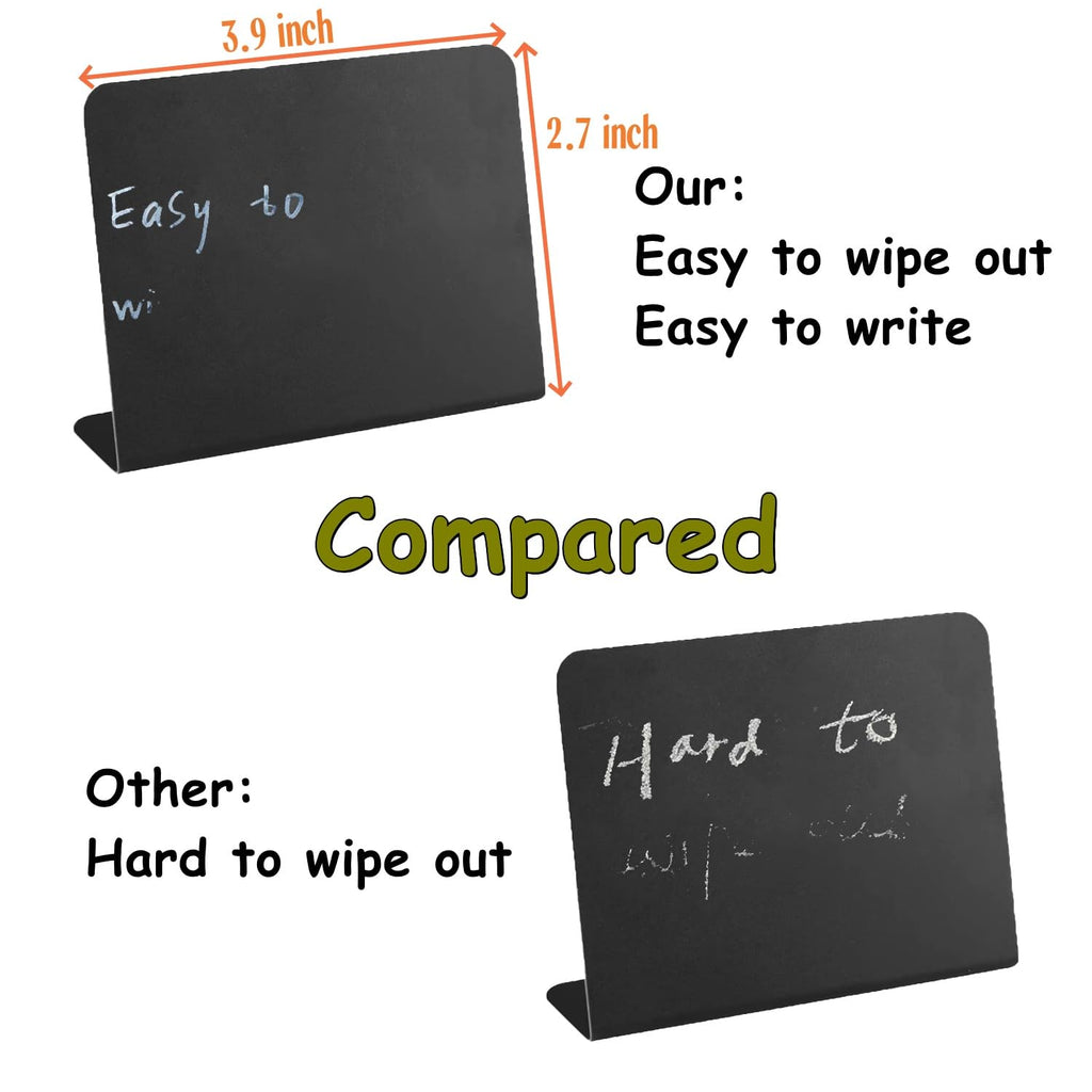 20PCS Tabletop Chalkboard Labels, Mini Chalkboard Signs for Food, Food Labels for Party Buffet, Easy to Write and Wipe Out, Reusable and Reserved Table Cents for Weddings, Birthday, Bakery and Retail
