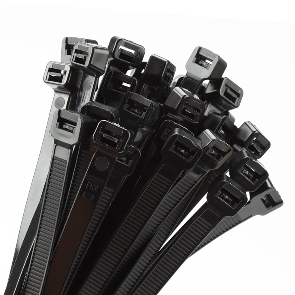 Armpow 18 inch Black Zip Ties Heavy Duty 100 Pack, 200 LBS Ultra Exclusive Strong Plastic Wire Ties, Large Cable Ties Extra Long Tie Wraps, Indoor and Outdoor UV Resistant