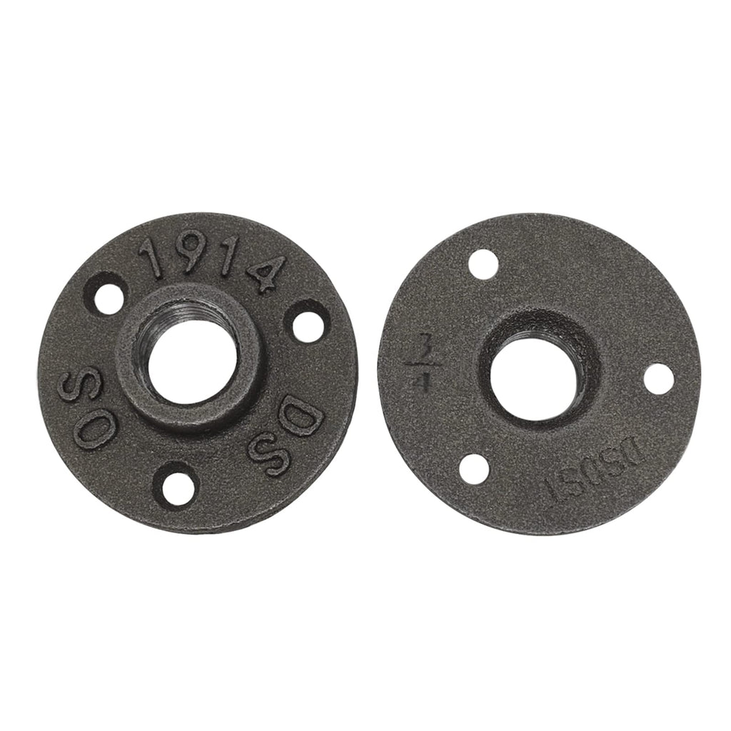 GKYZBB 10pcs 3/4″ Floor Flange,Home malleable Metal Pipe Fittings for Industrial Retro Style,Pipe Flange with Threaded Holes for DIY Projects/Furniture/Shelf Decoration (3/4)