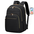 Laptop Backpack for Women 15.6 Inch Travel Backpack With USB Port, Lightweight School Backpack Waterproof Computer Bag for School Work Travel, Black