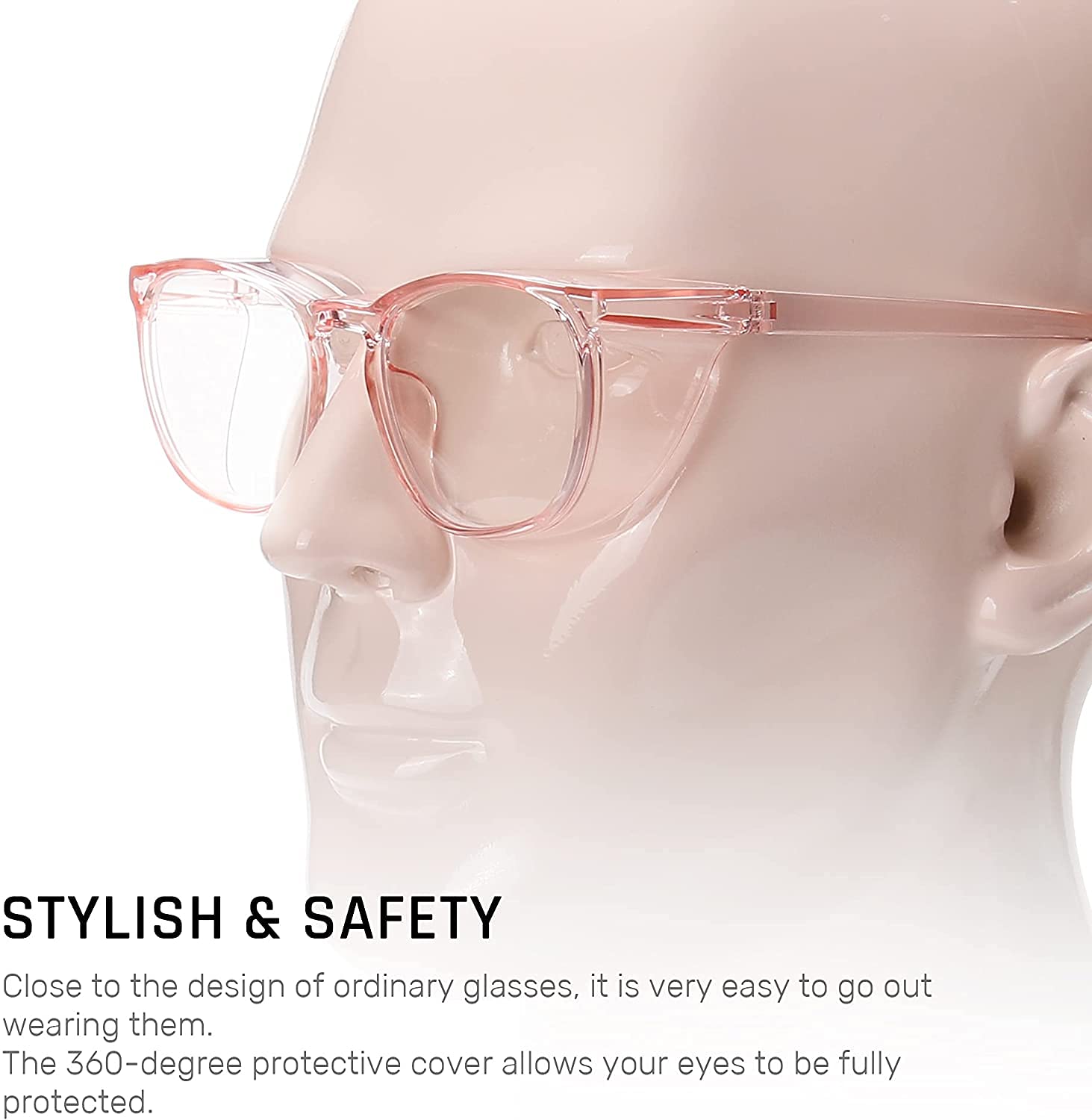 B.ANGEL Safety Glasses Safety Goggles Anti Fog, Blue Light Glasses for Men Women (Pink)