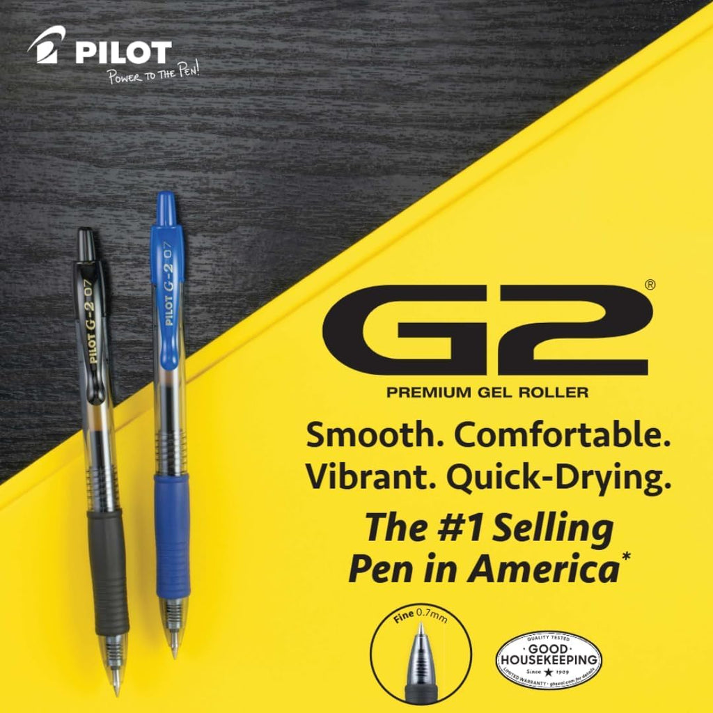 PILOT, G2 Premium Gel Roller Pens, G2 Rainbow Colors Pack, 8 Pack Pouch, Fine Point 0.7 mm, Assorted