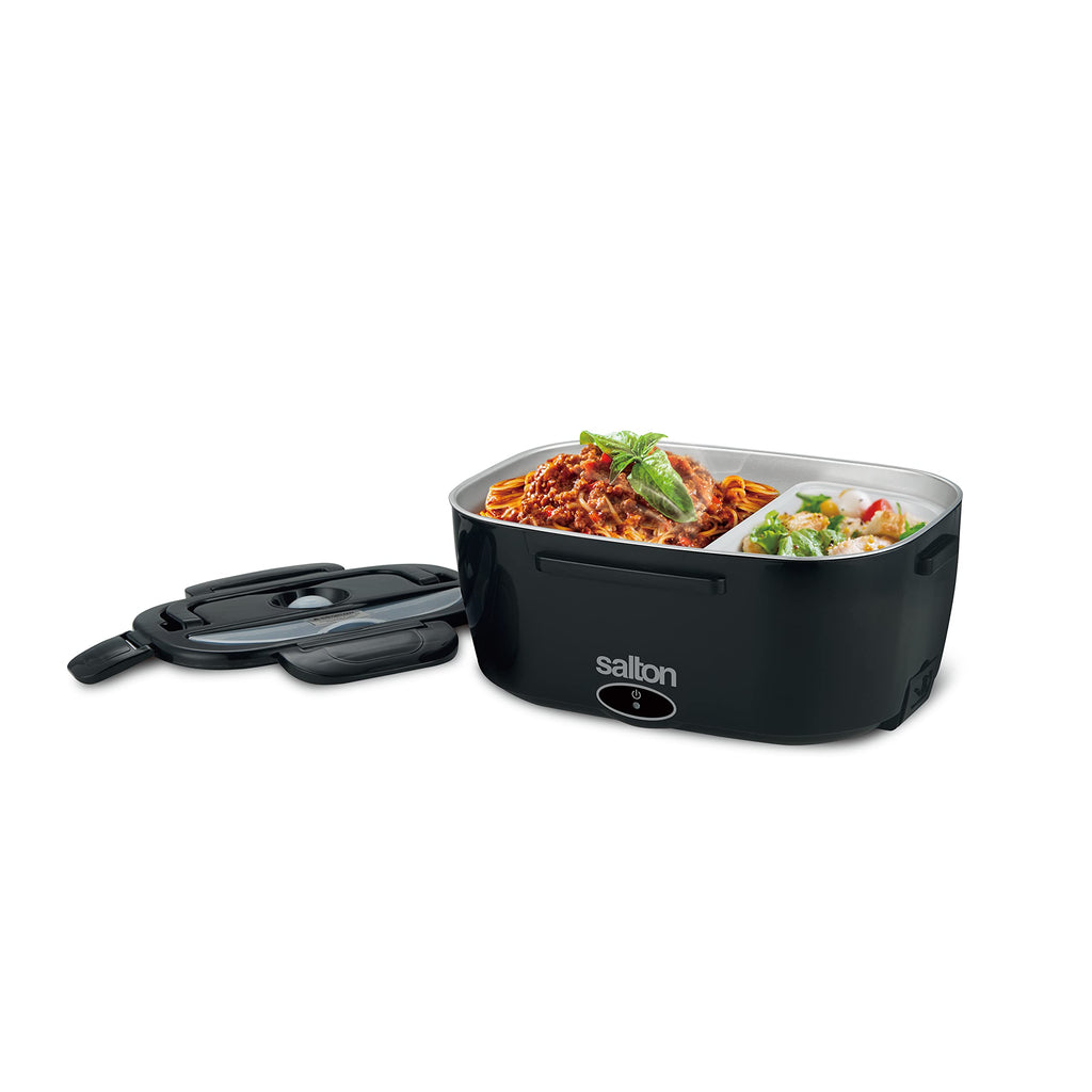 Salton Electric Lunchbox Food Warmer - Portable, Heated Lunch Box for Car & Home with Fork & Spoon, 1.5L