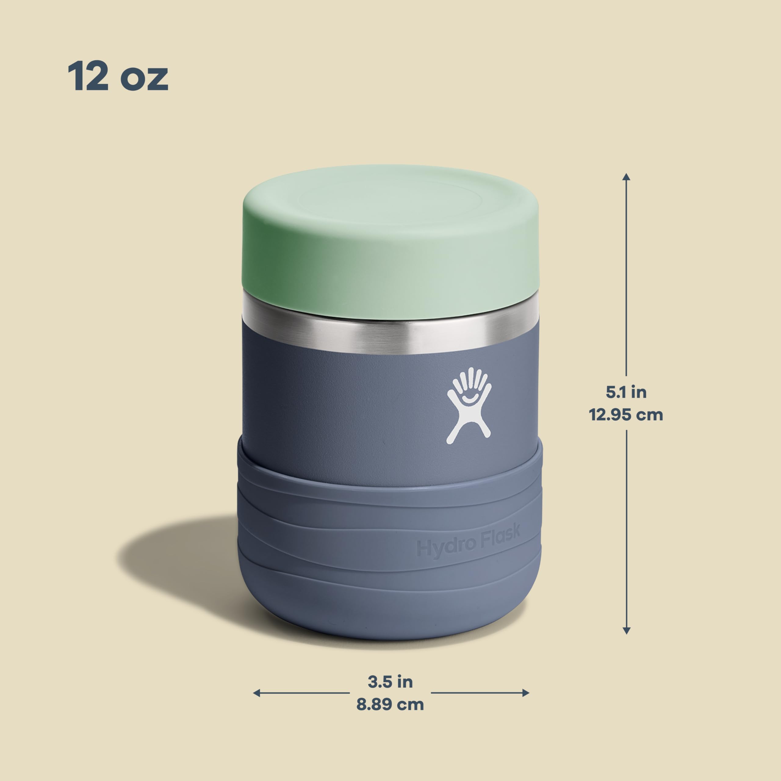 Hydro Flask 12 Oz Kids Leakproof Insulated Food Jar with Soft Grip Lid and Flex Boot, BPA-Free, Seaspray