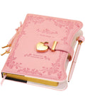 Hoci Poci Diary with Lock and Keys for Girls Gift Ideas, Refillable Journal for Women, Secret Notebook with Lined Pages for Writing Drawing, Pen and Bookmark Included (Pink)