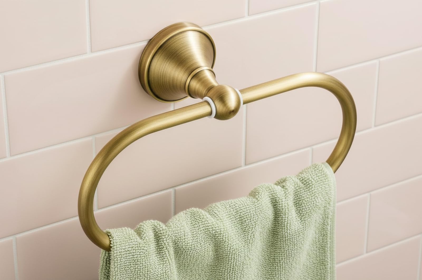 Flybath Oval Towel Ring Antique Brass Hanger Hand Towel Holder for Bathroom Kitchen Accessories Wall Mounted, Brushed Bronze