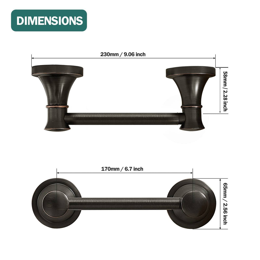 Hoimpro Wall Mounted Rustproof Toilet Tissue Paper Holder Bathroom Accessories Toilet roll Paper Hanger, Oil Rubbed Bronze