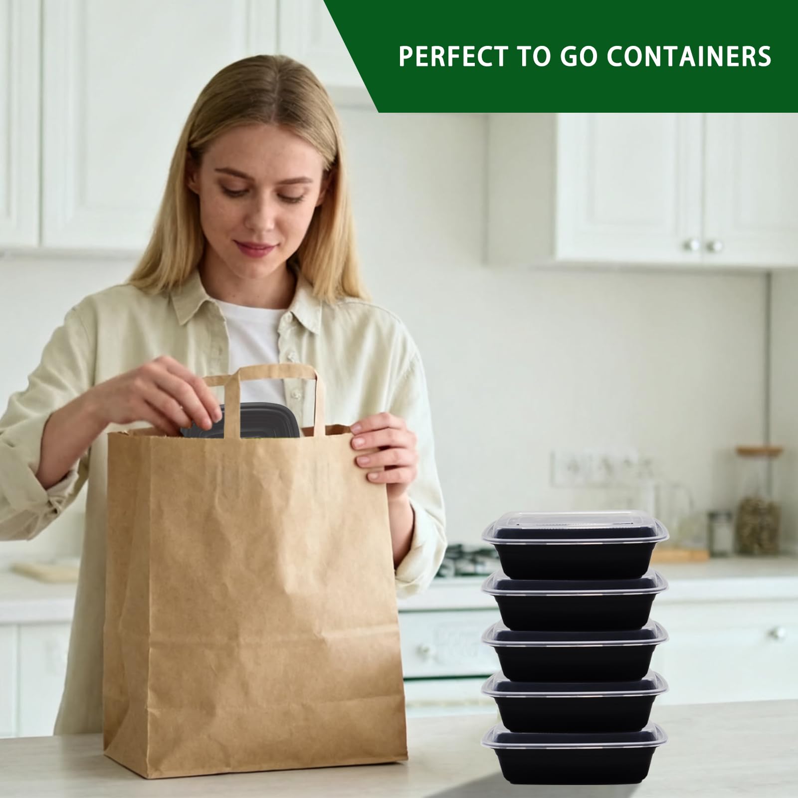 Meallax 50 Pack 24oz Meal Prep Containers with Lids, BPA Free Plastic Food Storage Containers, Freezer Safe To Go Containers for Lunch and Portion Control