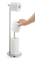 Toilet Paper Holder Free Standing, Stainless Steel Tissue Roll Toilet Paper Stand with Weighted Base for Bathroom, DECULTTR