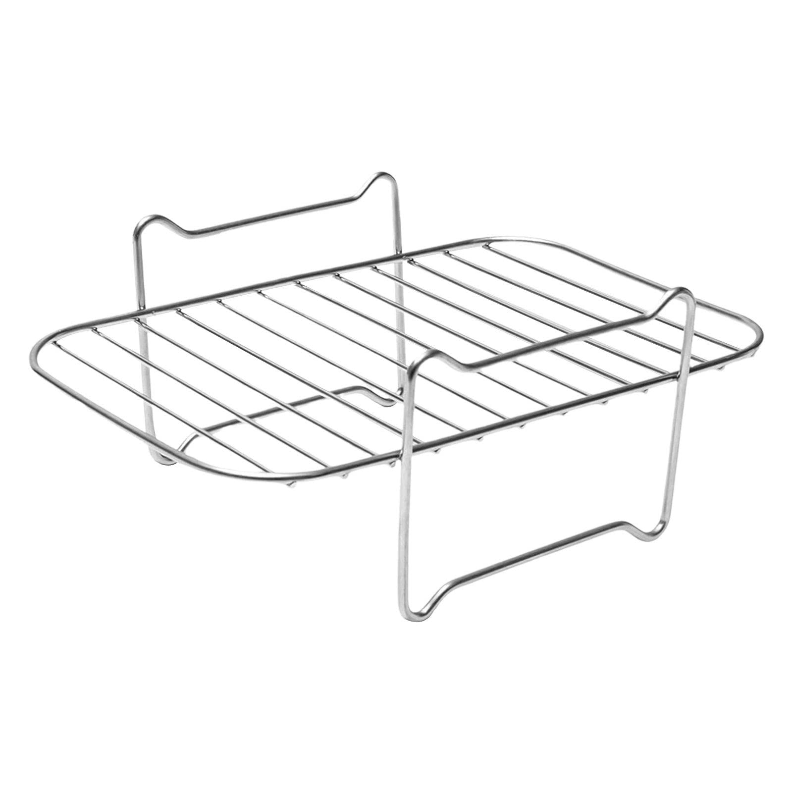 [2-Pack] Air Fryer Rack for Ninja Foodi DZ201/DZ401 | Stainless Steel Multi-Layer Rectangle Stackable Dehydrator Rack | Accessories Compatible with Ninja Foodi Double Basket Air Fryers