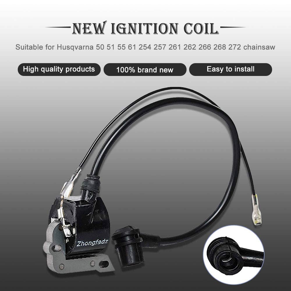 HIFROM New Replacement Ignition Coil for Husqvarna 50 51 55 61 254 257 261 262 266 268 272 Chainsaw