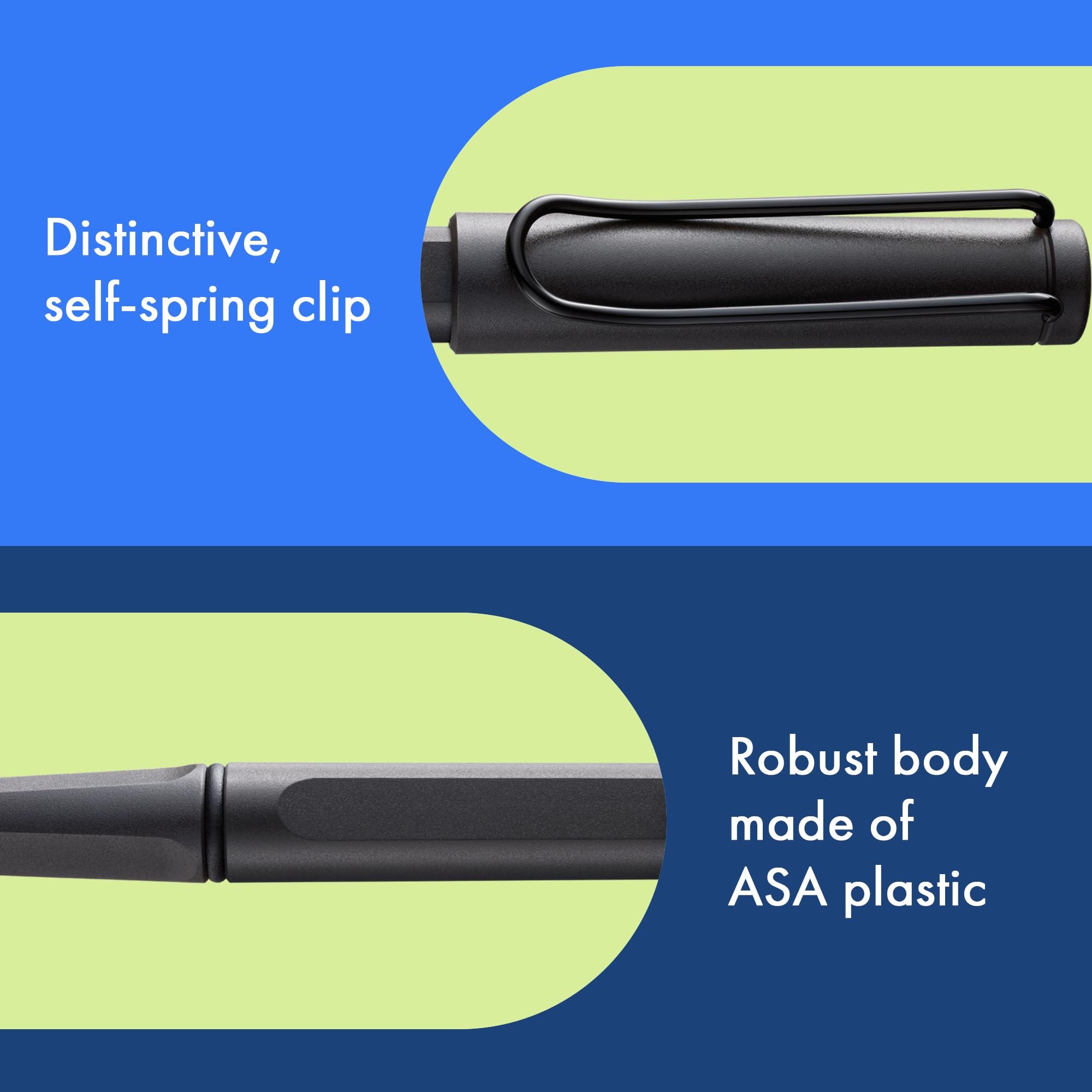 LAMY safari umbra - Rollerball Pen with ergonomic grip & line width M - for pleasant long writing - made of robust ASA plastic - including rollerball refill LAMY M 63 in blue