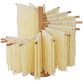 Pasta Drying Rack Collapsible Wood Spaghetti Dryer Rack with 16 Suspension Rods Homemade Fresh Noodle Hanger Wooden Pasta Drying Stand for Kitchen Counter Easy Storage & Quick Set-Up