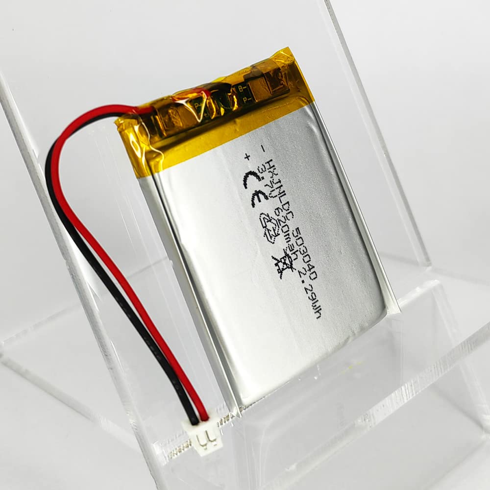 DC 3.7V 620mAh 503040 Rechargeable Lithium Polymer Battery for Cozmo Vector Robot SkyBell HD WiFi Video Doorbell Flysight FPV Watch Wireless Speaker Battery Replacement